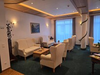 The lobby sitting area