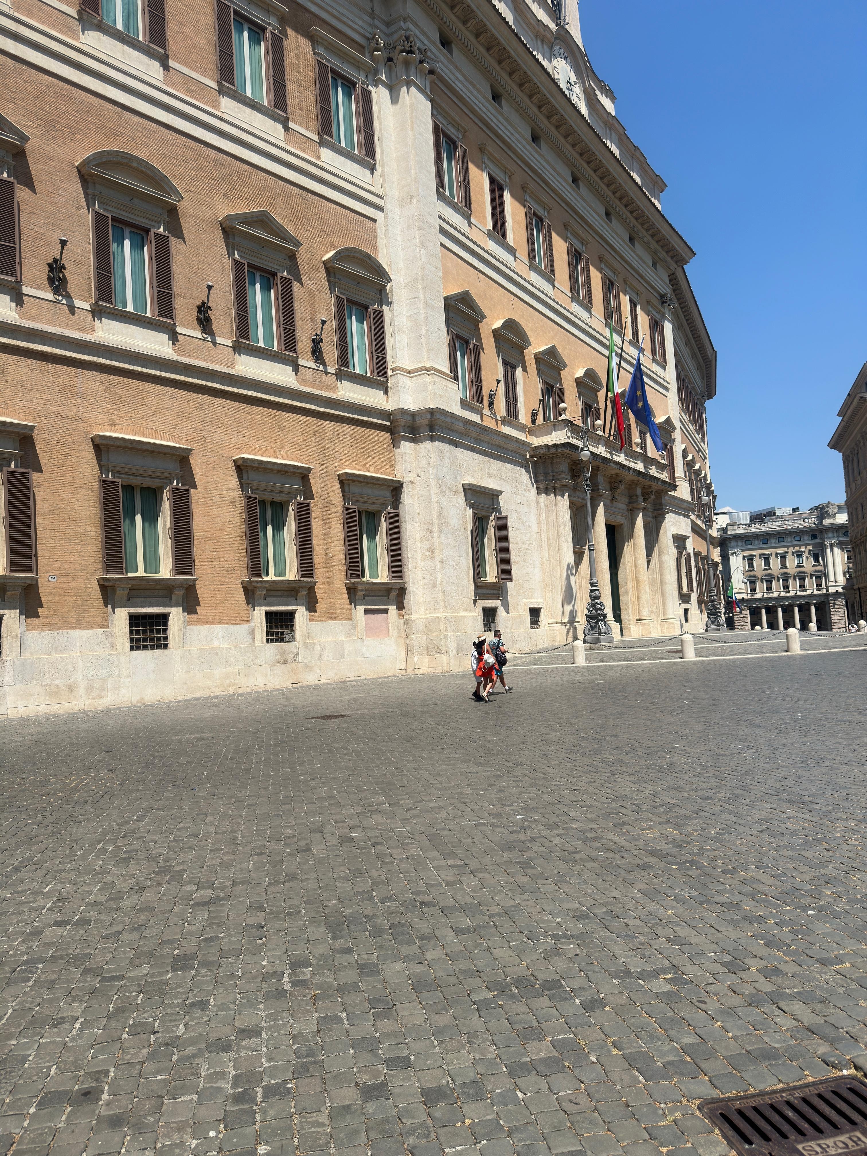 Parliament across the courtyard