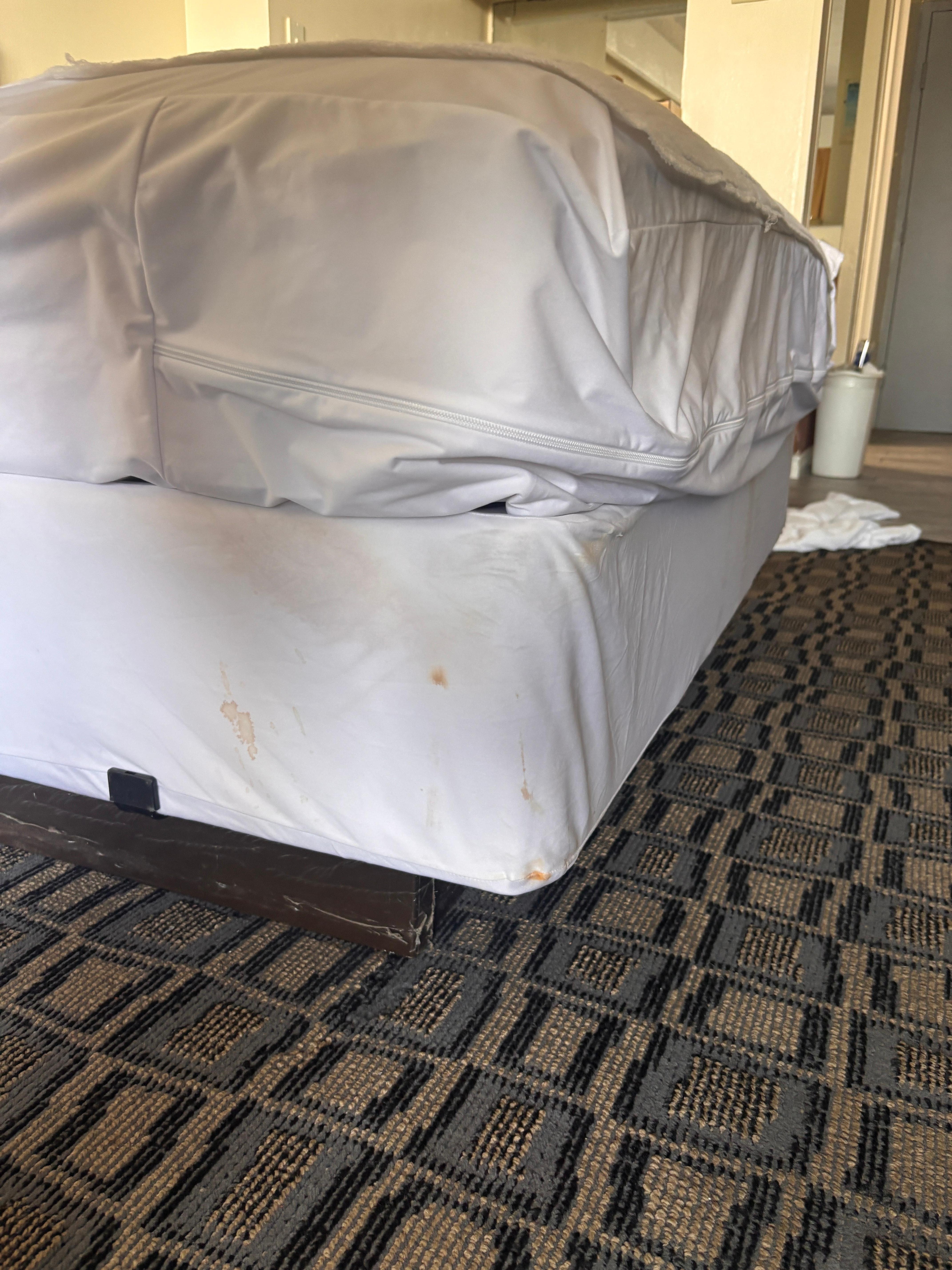 Stained bed