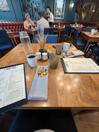 Breakfast table set up