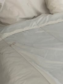 stains on the bed