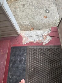 First impression on front porch entrance to property