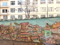 Wall Art outside of the hotel, going down to the car park