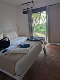 Only the one towel at the end of the bed for two people