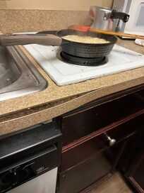 Kitchen corner was damaged