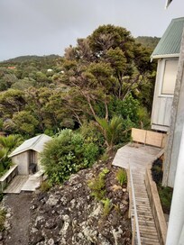 The sleepout from deck of the house