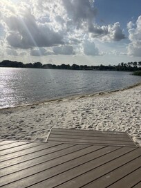 Outside by lake