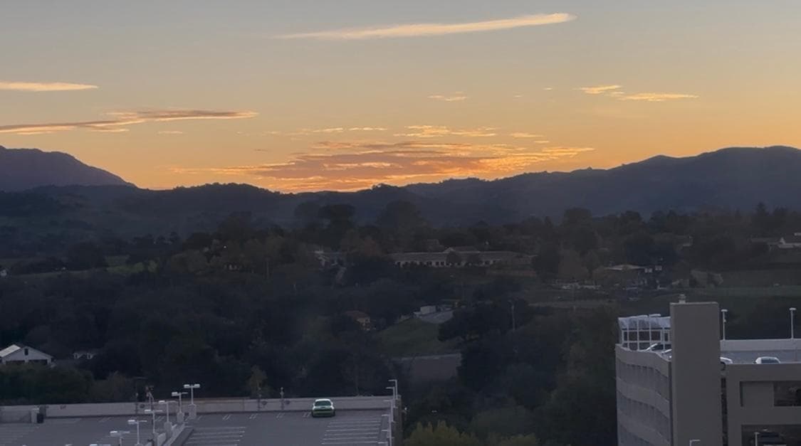 Sunset view from our room on the 9th floor