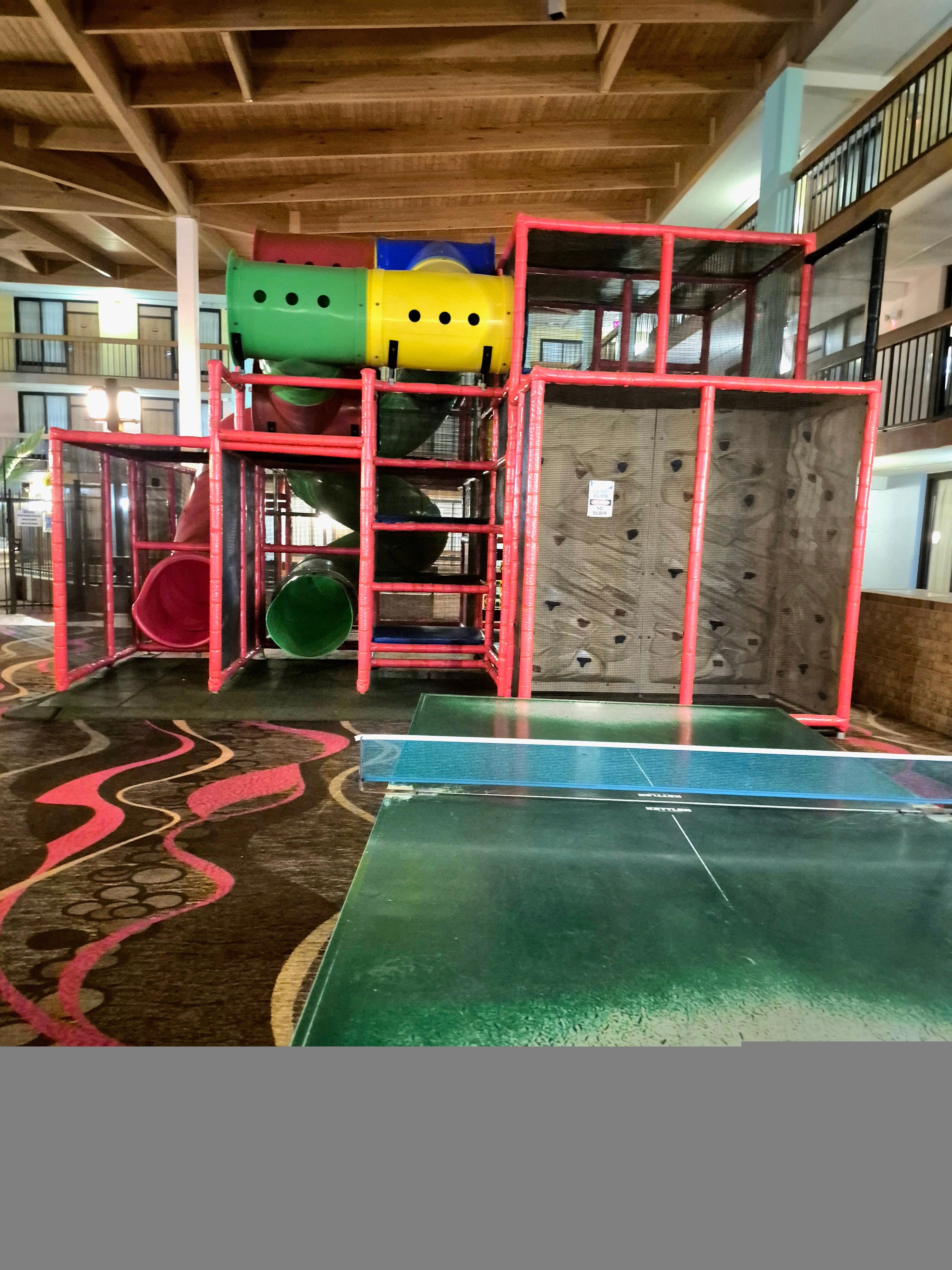 Play area with ping pong table