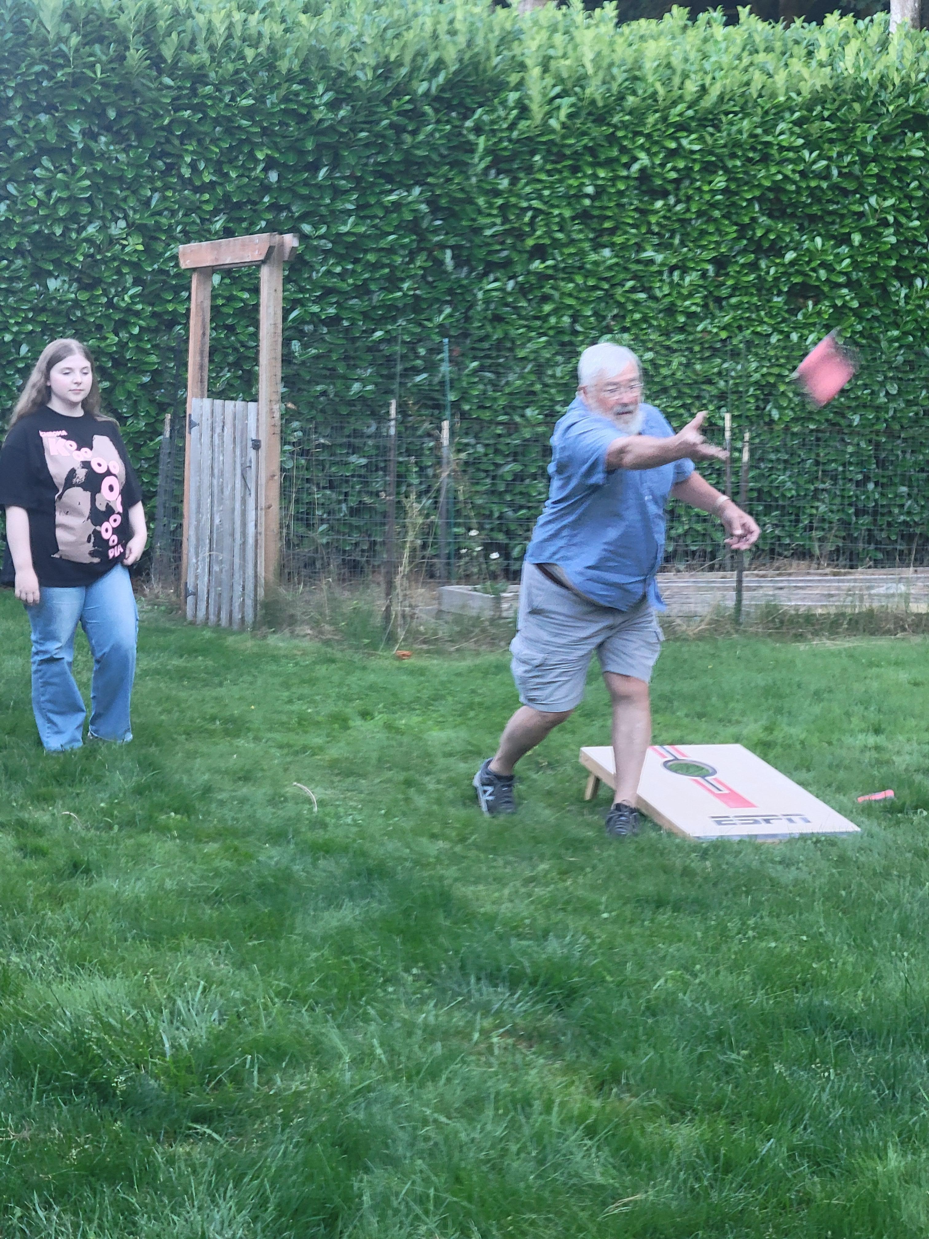 Fun playing corn hole
