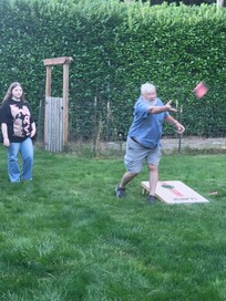 Fun playing corn hole
