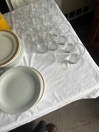 Dirty tablecloth