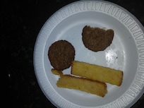 Very bad breakfast undercooked frozen drenched toast and frozen sausage that I gave to my dog!