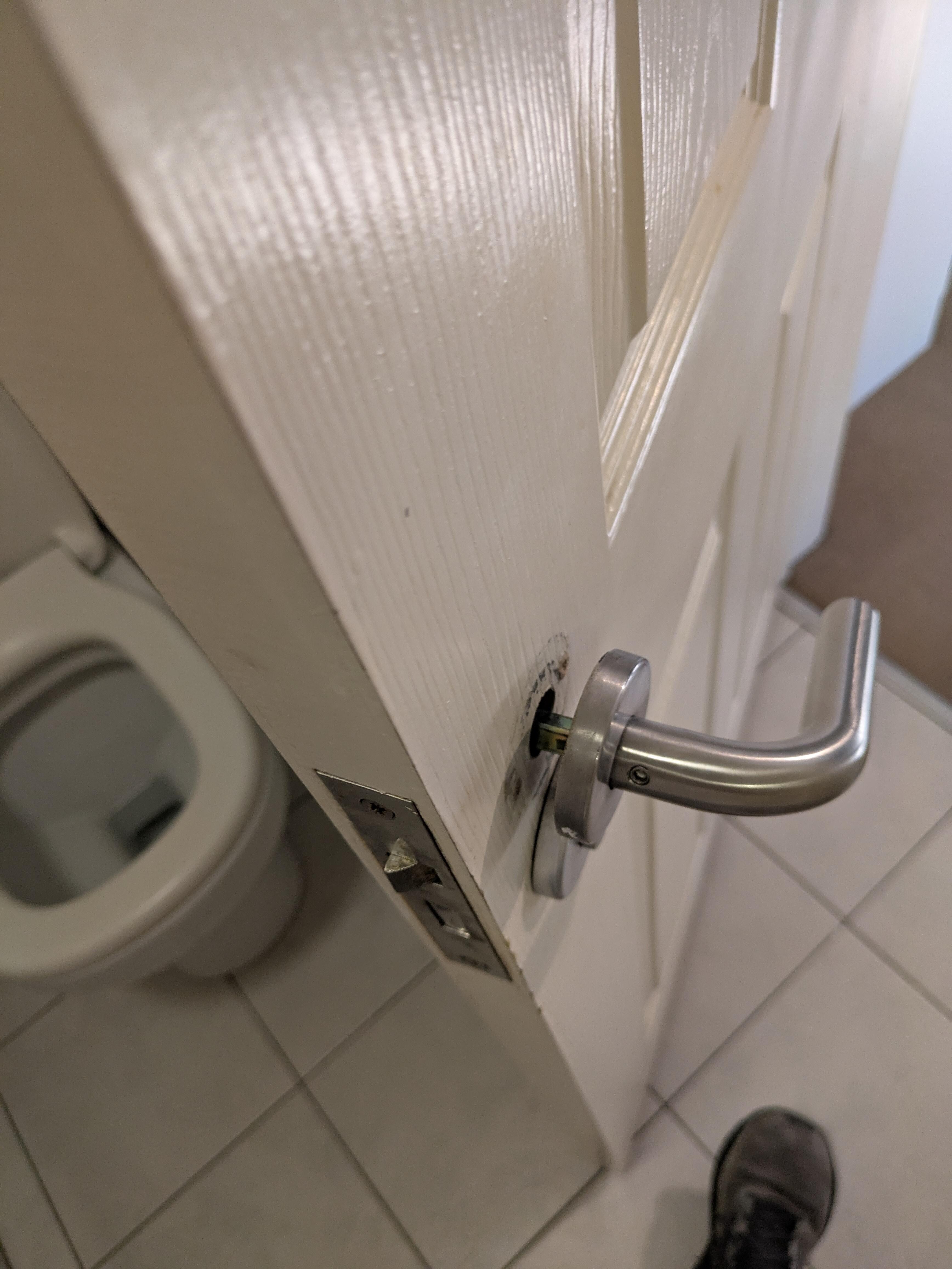 Broken bathroom door handle
