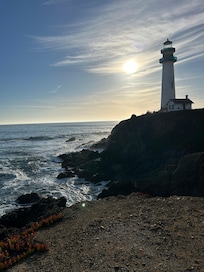 Majestic lighthouse, pit toilet only.