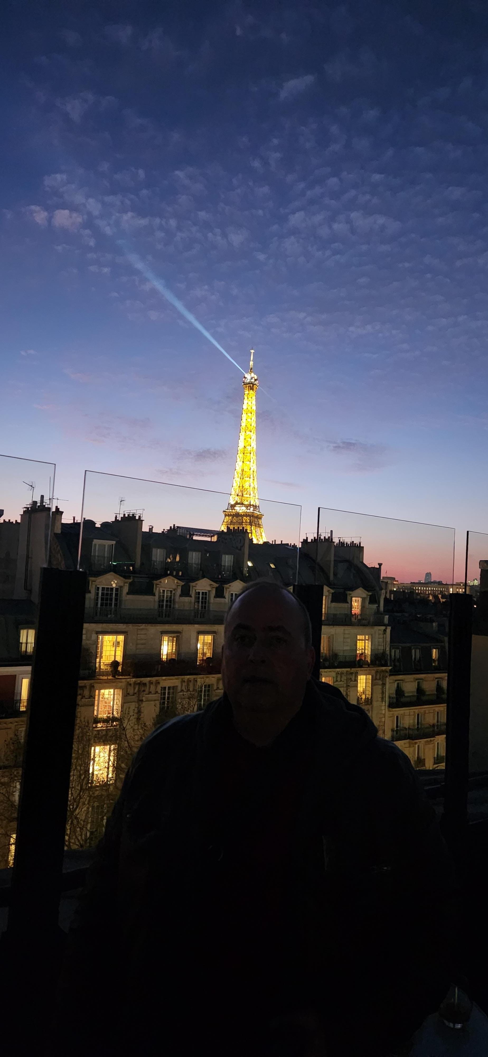 Eiffel tower view from rooftop 