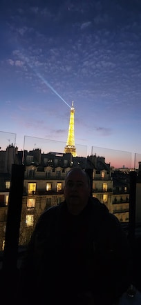 Eiffel tower view from rooftop
