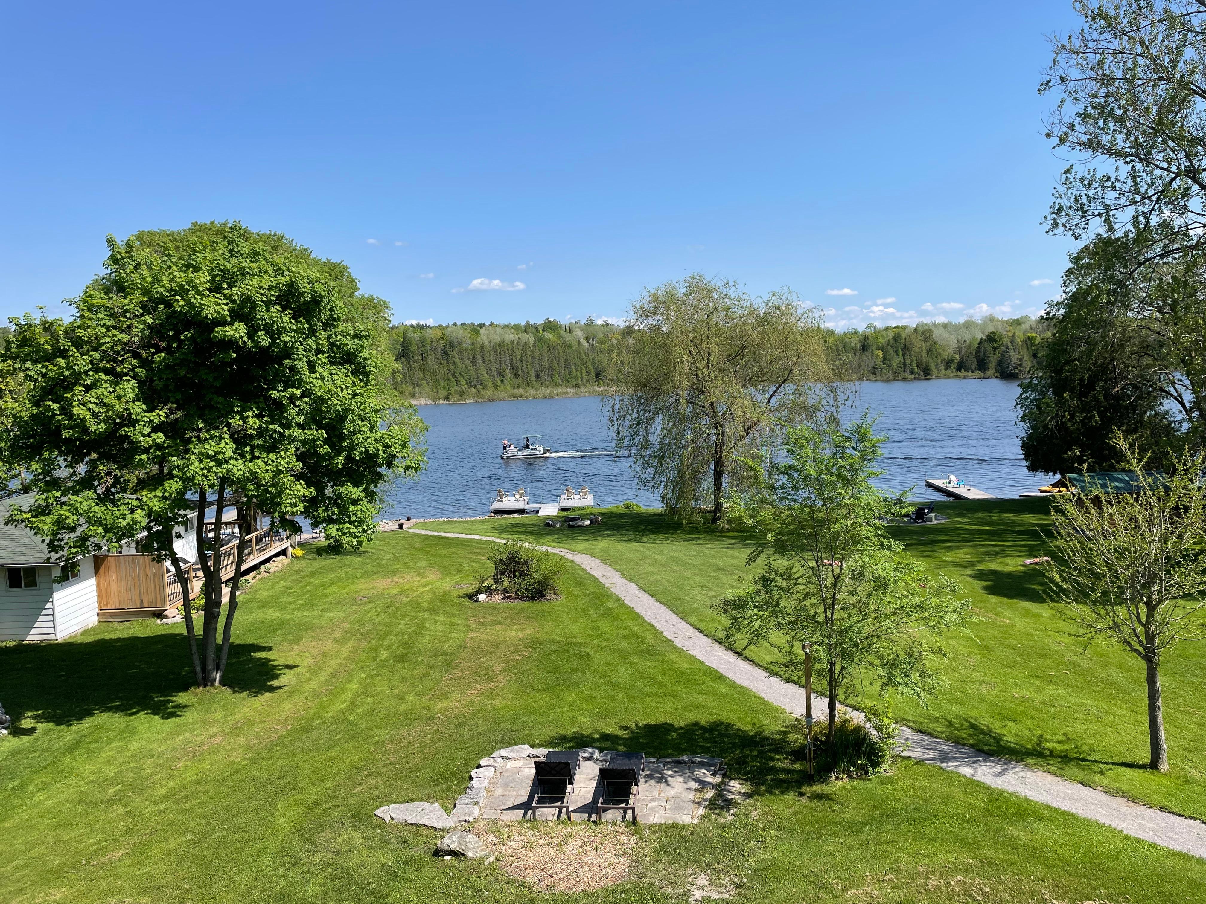 View from second floor balcony of Balsam Lake