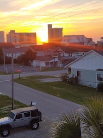 The morning view from the balcony. Favorite thing about Myrtle Beach is the Sunrise.