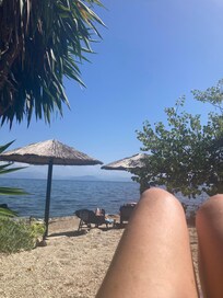 On the beach, I always managed to get a sunloungers in second tier