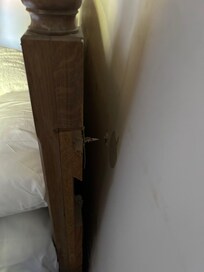 Bedhead screws have come out of wall.