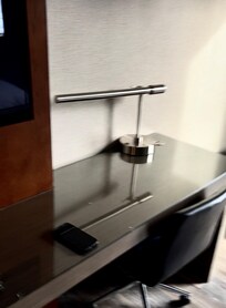 This was the only lighting at the desk (if you could call it that)