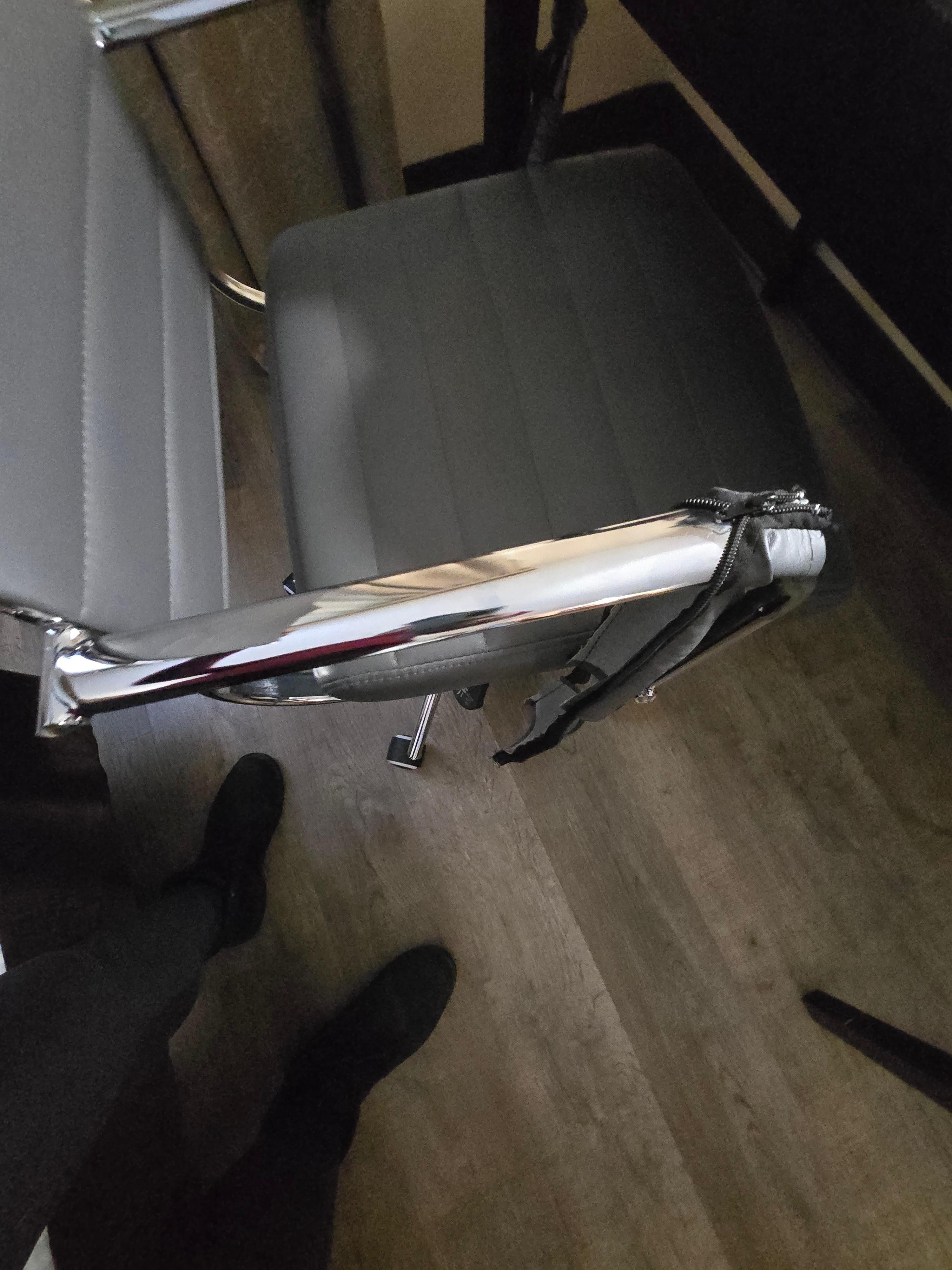 Chair armrest unzipped