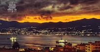 View of Messina coastline from balcony balcony veranda of my room