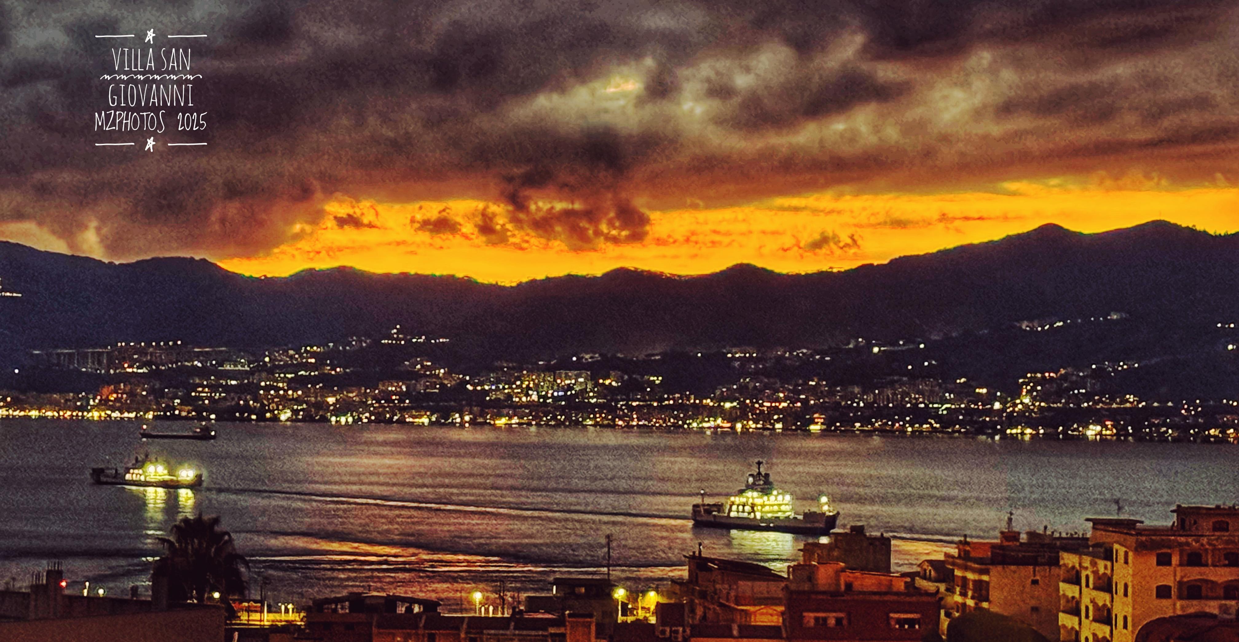 View of Messina coastline from balcony balcony veranda of my room 