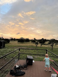 Such a beautiful, peaceful sky. There are a few places to sit outside to enjoy everything, including the roof. 