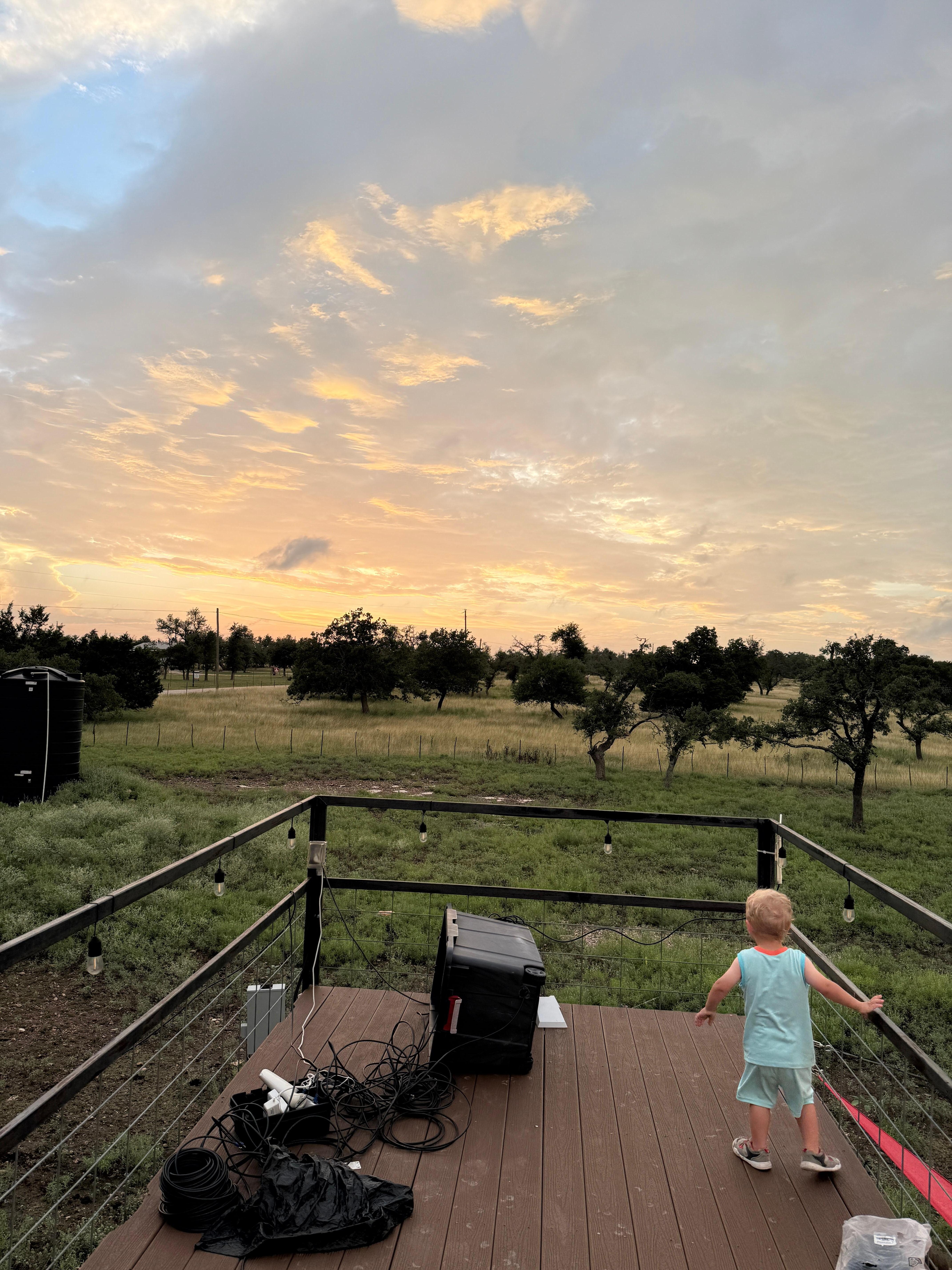 Such a beautiful, peaceful sky. There are a few places to sit outside to enjoy everything, including the roof. 