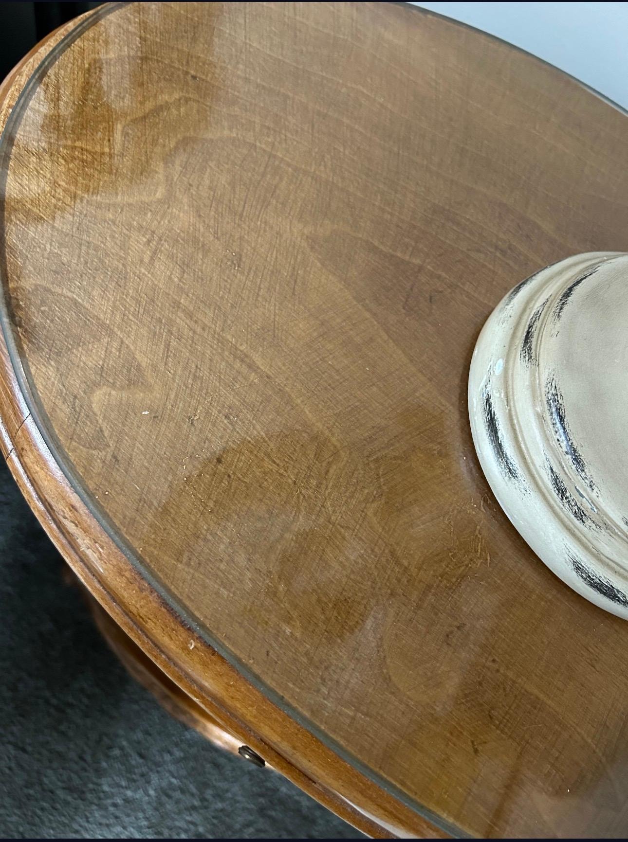 There were cups on the table from take out, and I'm assuming the cold drinks were sweating. 