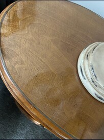 There were cups on the table from take out, and I'm assuming the cold drinks were sweating.