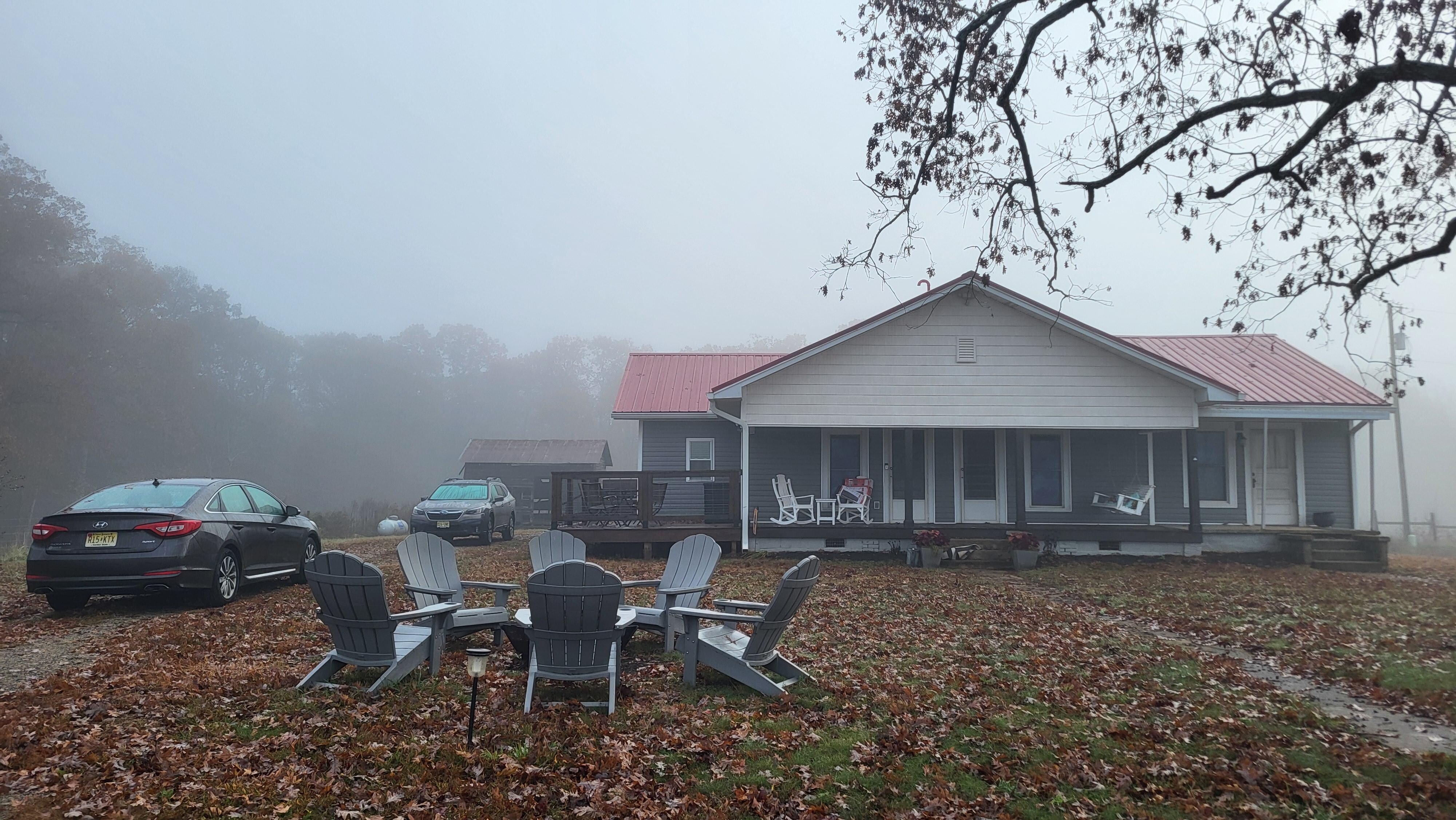 Front porch of farmhouse