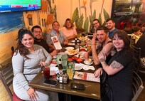Us with our kiddos at Juan’s Flaming Fajitas Cantina, just 5 minutes from our rental! Just after our son’s beautiful wedding at Calico Basin in Red Rock Canyon