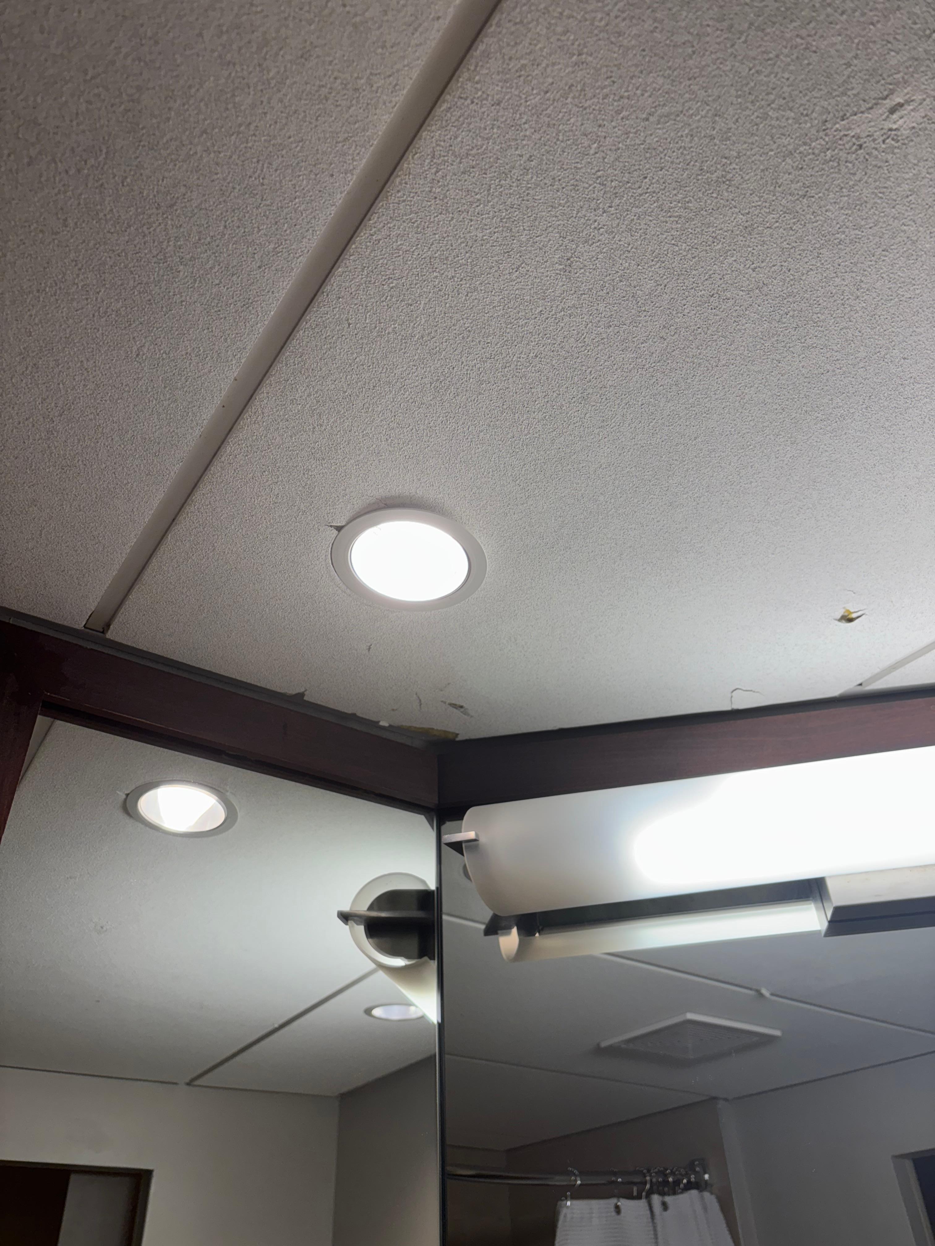 Holes in the bathroom ceiling 