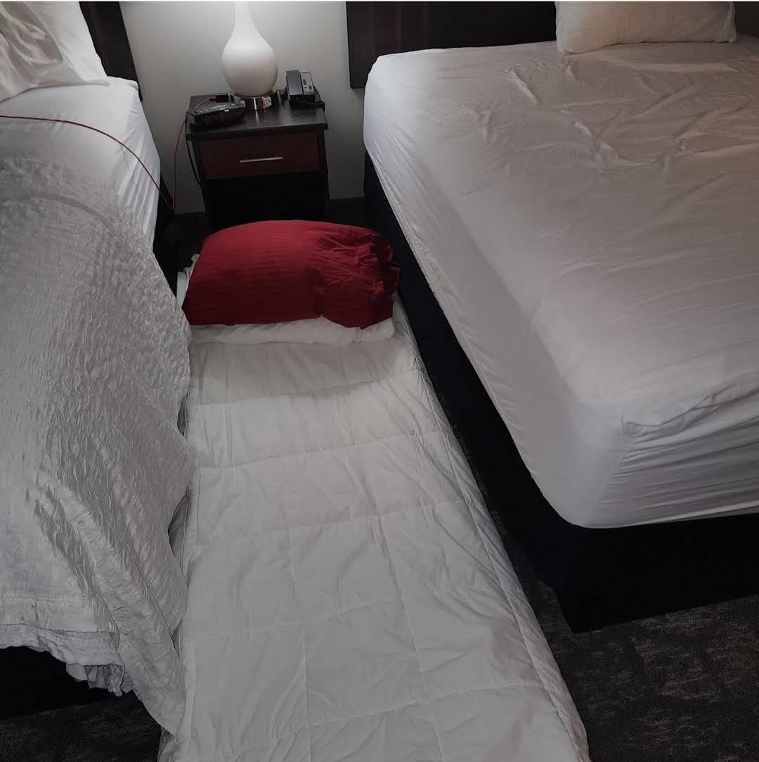 Bed was a little too soft for me, so used bedding on the floor, worked out great