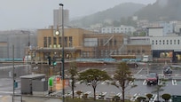 ホテルの部屋から見た小樽駅