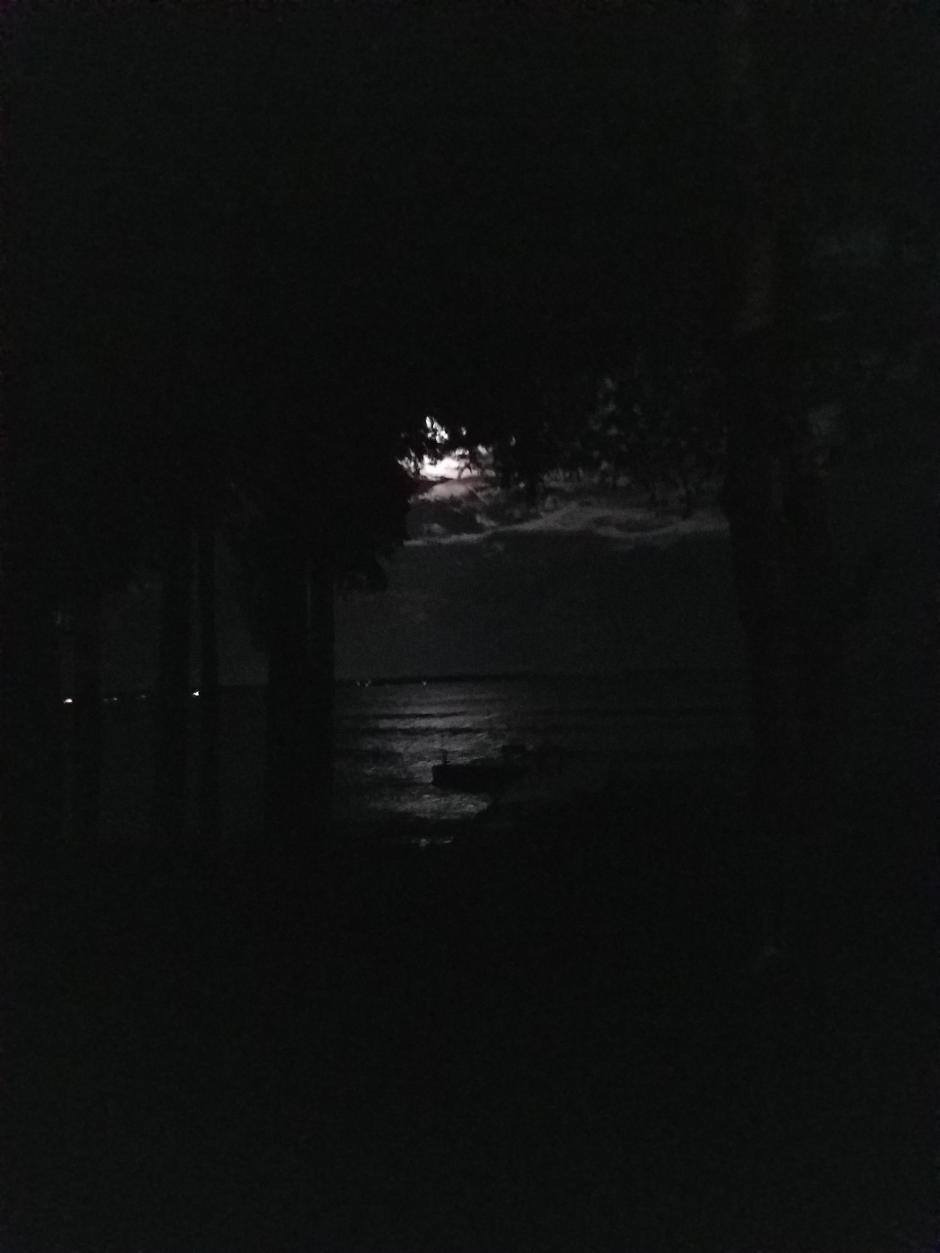 our view at night, listening to the tide