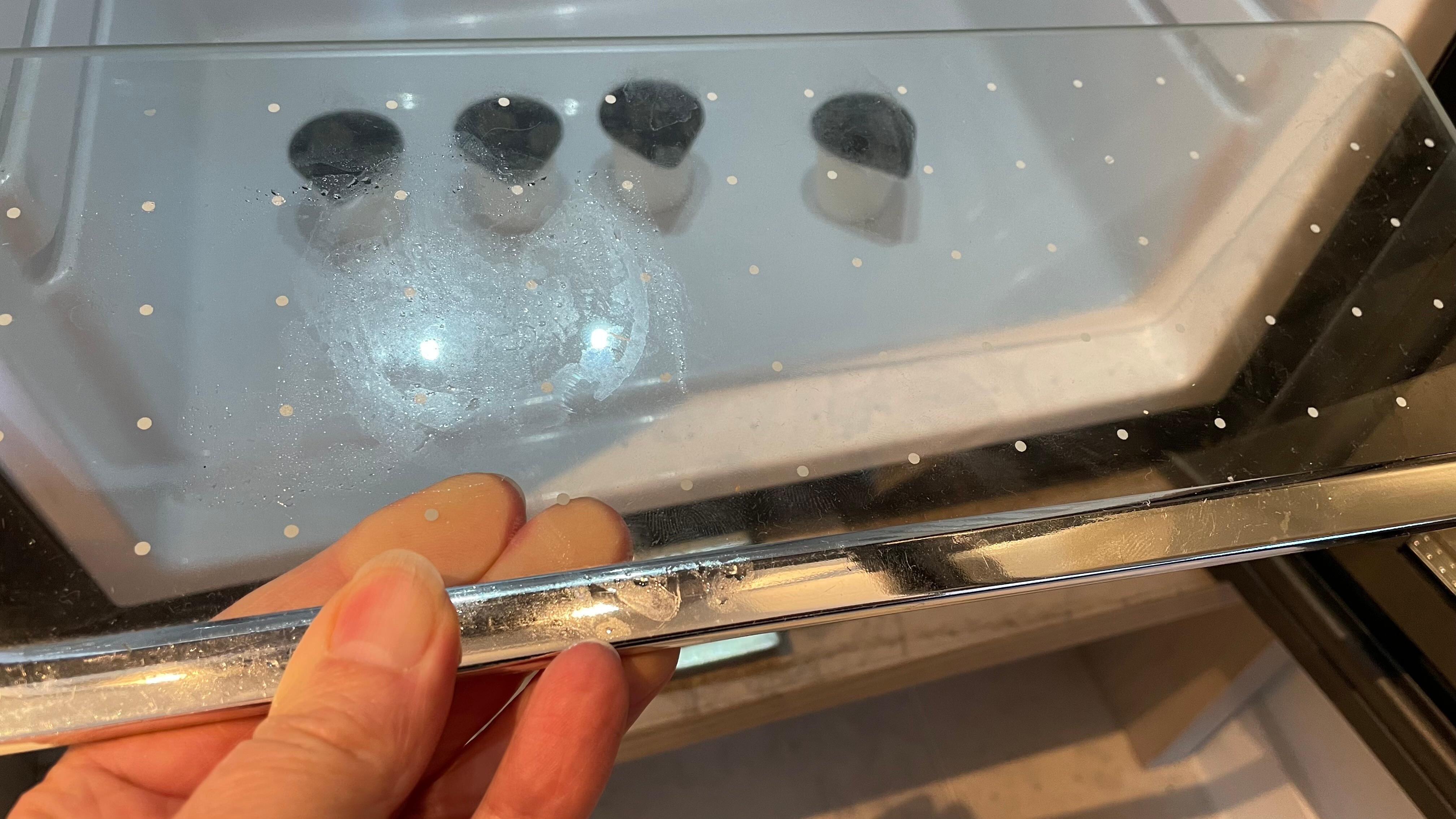 Fridge shelves not wiped down
