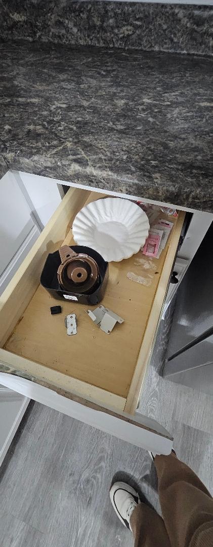 How one of the drawers looked after opening