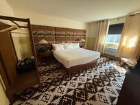 Our room! Simple and satisfied our need. No fridge or microwave. Keep that in mind if that is something you want.