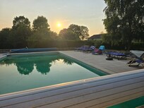 View from patio over the large pool