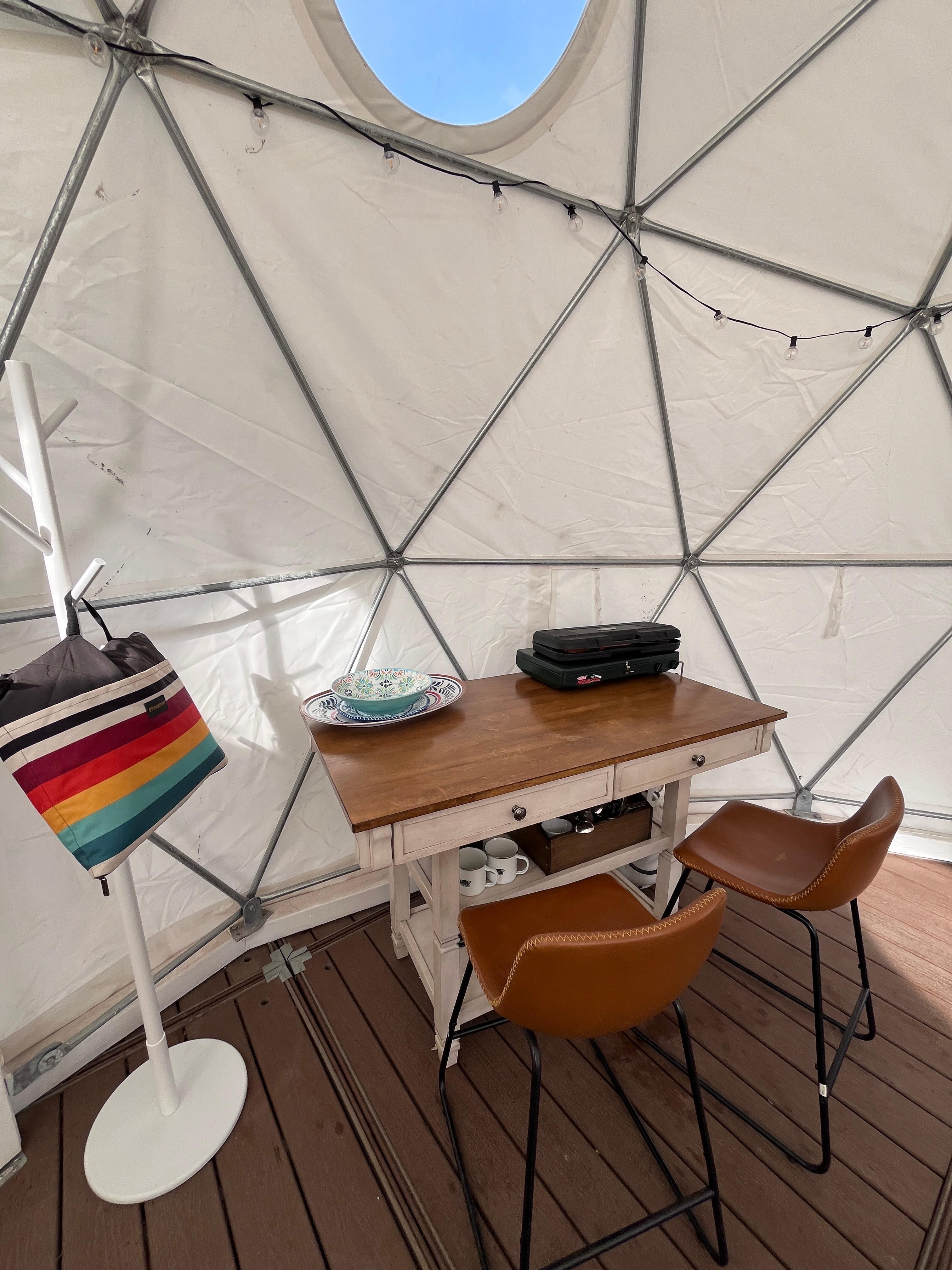 Kitchen area in the dome. 