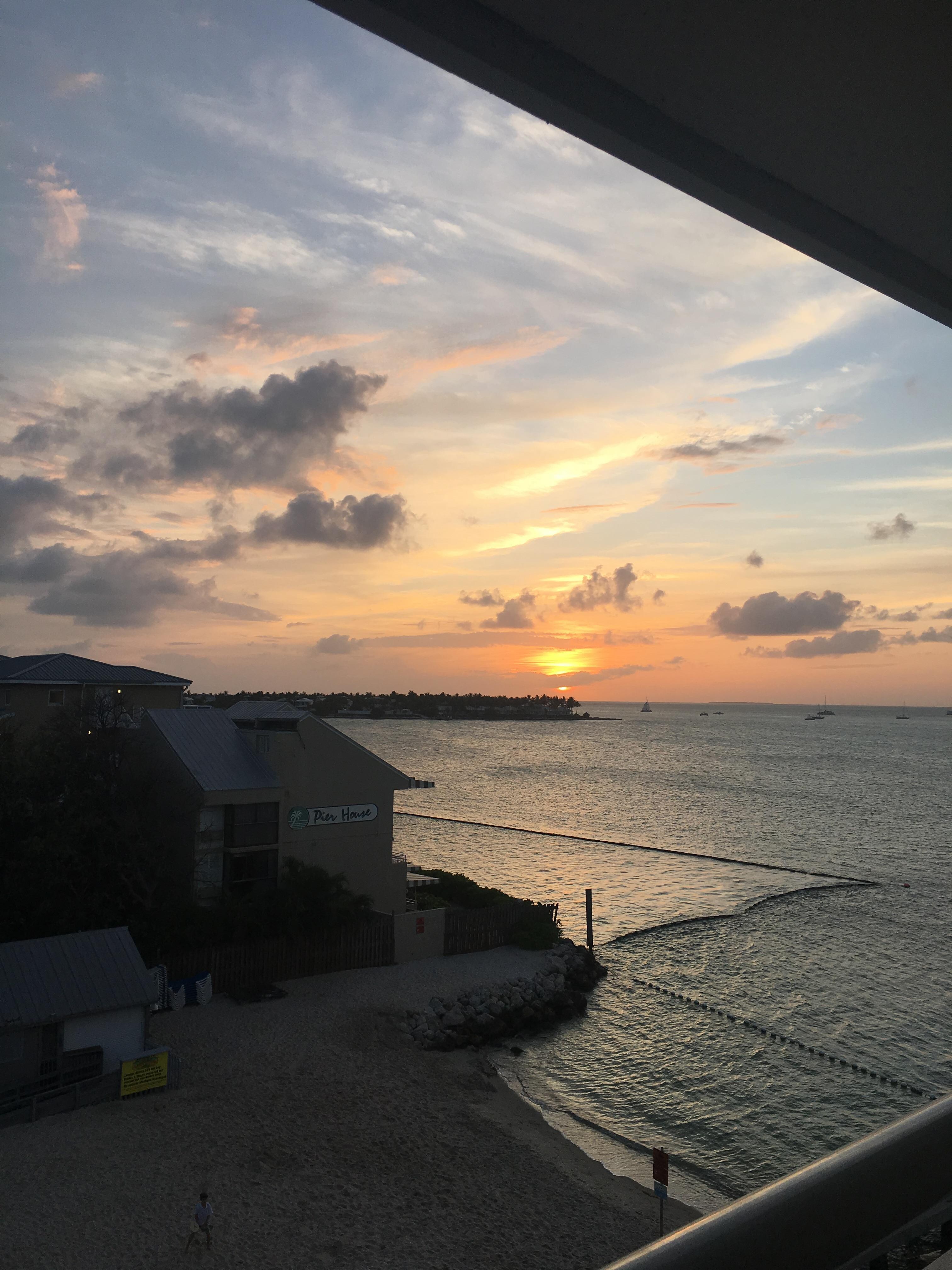 Perfect view from our balcony to watch the sunset!