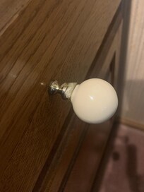 Drawer knobs replaced with tape.