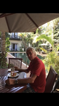 Eating by the pool
