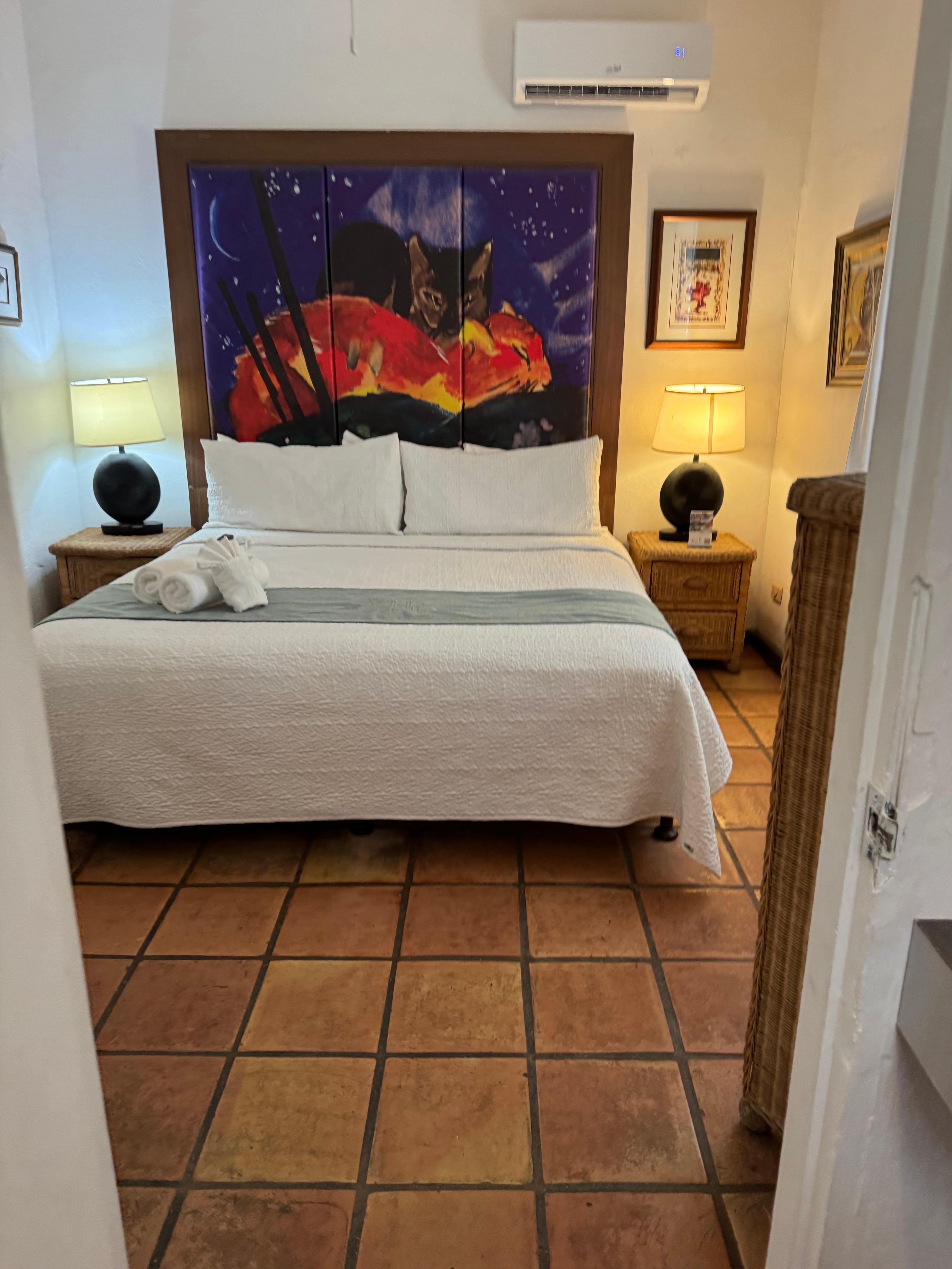 King bed with separate door in room very good idea. First floor
