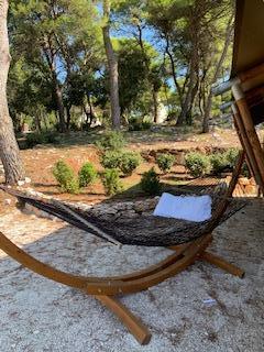 hammock outside tent