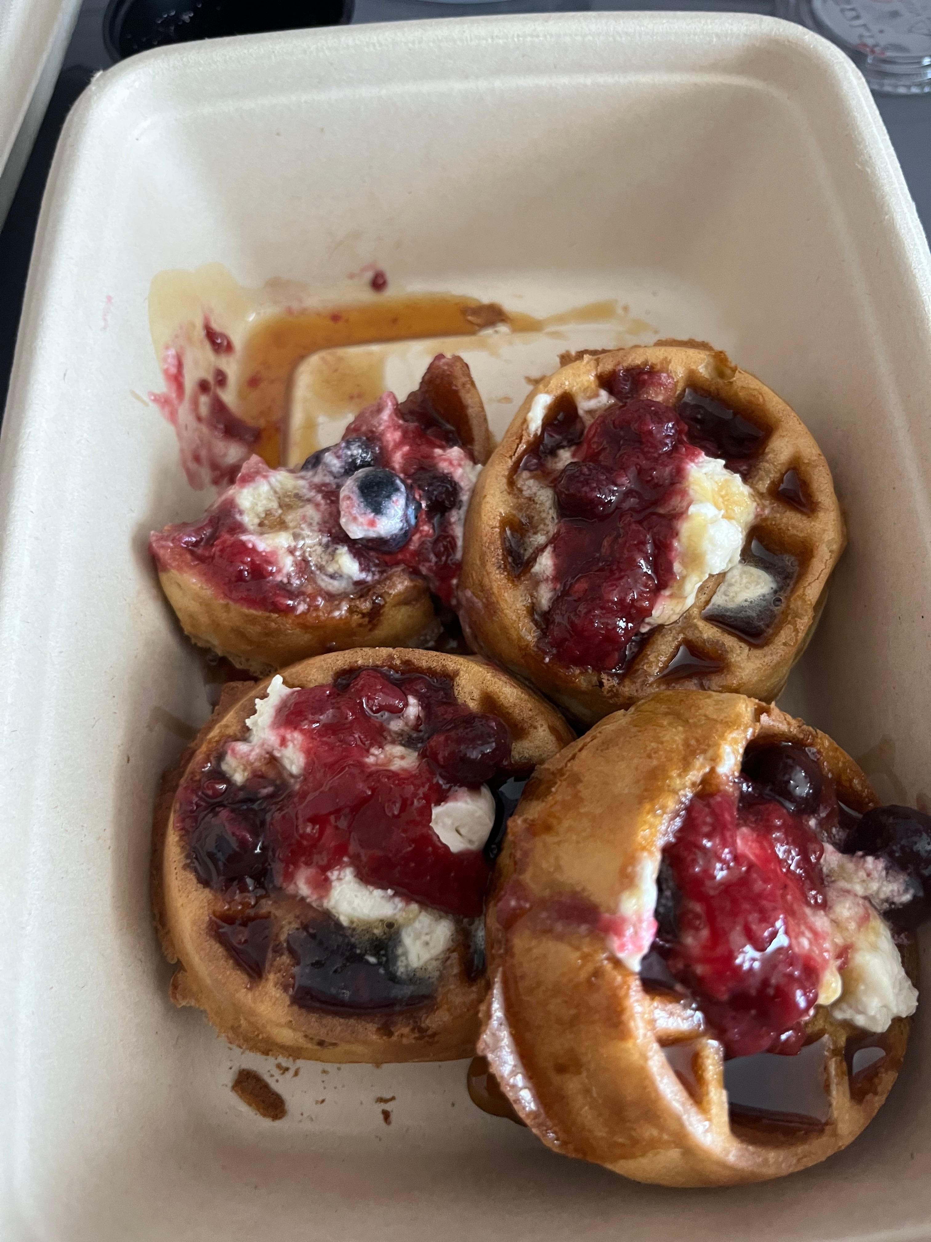 Mini waffle breakfast
